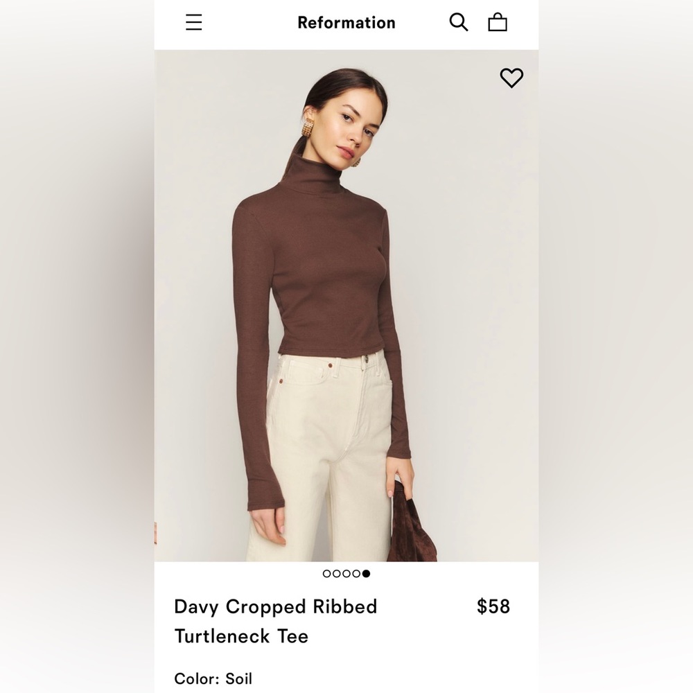Reformation Cropped Turtleneck - Women’s Small